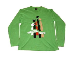 QUIKSILVER Mens T-Shirt Y2K Long Sleeve Graphic Buddy Tee Green Cotton Small - Picture 1 of 6