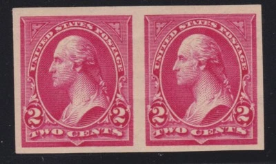 US 267P5 2c Washington Type III Imperf Proof Pair on Stamp Paper PF Cert VF-XF - Image 1 of 3