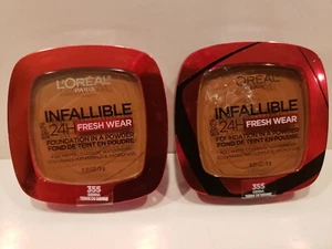 L'oreal~Lot of 2~Infallible Up-To 24H Fresh Wear Foundation in Powder~#355 Sienn - Picture 1 of 1