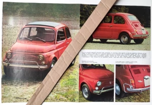 Poster Doppio Fiat 500 L Automobile Vintage Particolari Auto Anni 60(P1) - Picture 1 of 2