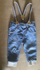 Baby Boy"s Cat & Jack 12M Denim Jogger Style Pants Jeans with Suspenders