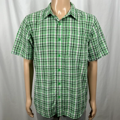 Camisa abotonada manga corta a cuadros verde/gris grande The North Face para hombre Foto 1 de 4