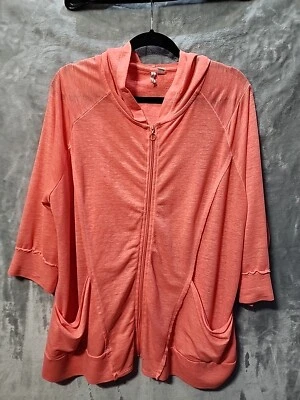 Sudadera con capucha ligera Cato Live Well Active para mujer 18/20 W melocotón delgada cremallera completa  Foto 1 de 4