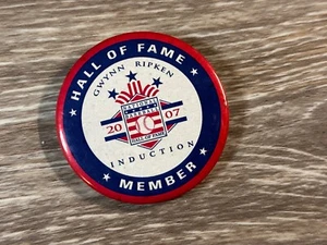2007 National Baseball Hall of Fame Cal Ripken Tony Gwynn Induction Button Pin - Picture 1 of 3