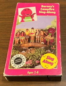 Barney’s Campfire Sing-Along  (VHS/VCR, 1990) RARE OOP - GUC w/ case sleeve - Imagen 1 de 3