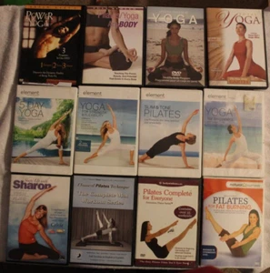12 workout DVD lot Yoga Pilates Element Bryan Kest total lifestyle tone strength - Foto 1 di 8
