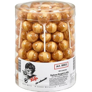 Küfa Sahne Nugat Lolly Lutscher mit Nugatcremefüllung 100 Stück 1700g - Picture 1 of 1