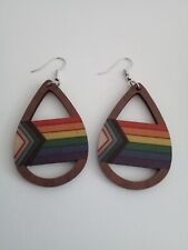 🌈 PRIDE LGBT Rainbow Earrings, Large Progress Pride Earrings
