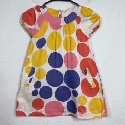 迷你紧身连衣裙女孩 5-6 岁五颜六色的圆点 A 字俏皮异想天开的夏天 — 第 1/4 张图片