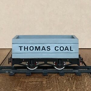 Mamod steam train - OPEN GOODS WAGON - grey, vgc, personalised 'THOMAS COAL'