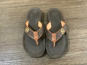 Michael Kors Brown Flip Flops Size 6M - Picture 1 of 7
