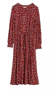 New SEASALT SIZE 18 Burnt Orange Beau Jersey Dress Sketched Buds - Picture 1 of 12