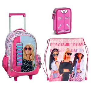 Barbie Set Mochila Trolley Grande + Estuche 3zip Saco Escuela Primaria Niña - Imagen 1 de 5