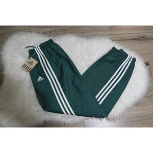 NWT Rare Adidas Vintage Nylon Forest Green Track Pants Youth XL YXL - Picture 1 of 12