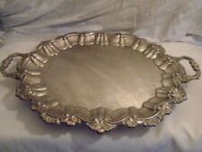 International Silver Co Footed Silverplate  Tray with Handles