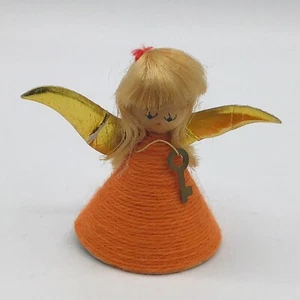 Vintage Weihnachten Japanischer Engel Garn Kone Dekor MCM Echthaar 60’er Schlüssel Folie Flügel - Bild 1 von 10