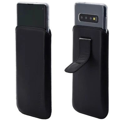Suncase Custodia In Pelle Per Samsung Galaxy S10E In Nero + Silicone - Immagine 1 di 4