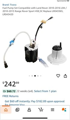 *NUEVO* Juego de bomba de combustible Land Rover 2010-2016 LR4 / 2010-2013 Range Rover Sport Foto 1 de 4