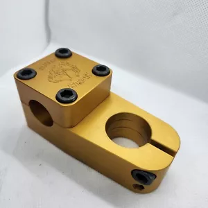 Knight bmx stem,OLDSCHOOL SE BMX KNIGHT BIKE GOLD RUF NECK 1-1/8 BMX GT NEW - Picture 1 of 5