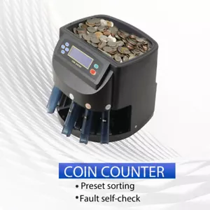 Macchina per avvolgere e rulli selezionatore monete USD 100 ~ 150 monete/min 5 tubi per monete con LCD - Foto 1 di 16