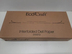 EcoCraft Inter-folded Unbleached Brown Deli Paper 016012 12"x 10.75” 500ct - Picture 1 of 4