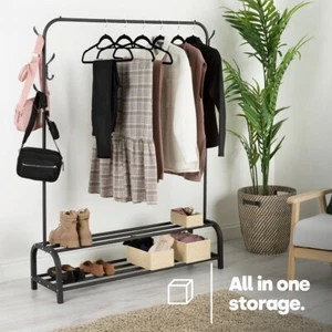 Heavy Duty Clothes Rail Rack Garment Hanging Display Stand Shoe Storage Shelves - Picture 1 of 10