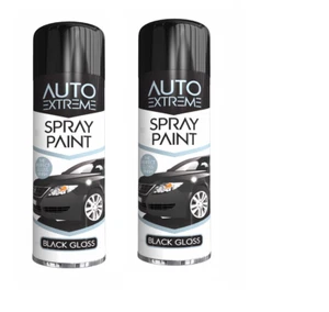 2 x Schwarz Glanz Aerosol Sprühfarbe Metall Holz Kunststoff 250ml - (AX) - Bild 1 von 1