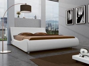 Modern Low Profile Platform Bed Frame Full Size, Stylish Faux Leather Upholst... - Picture 1 of 7