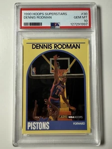 1990 NBA Superstars Dennis Rodman #30 PSA 10 GEM Mint Detroit Pistons HOF - Picture 1 of 3