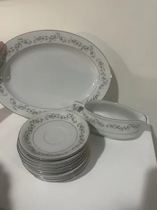 Brentwood Fine China Cottonwood Japan Vintage Discontinued Floral Trim Set - Picture 1 of 4