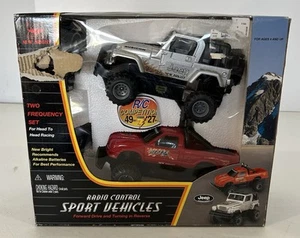 NIB 2004 New Bright RC Jeep Rubicon & Red Truck Set 2 - Picture 1 of 12