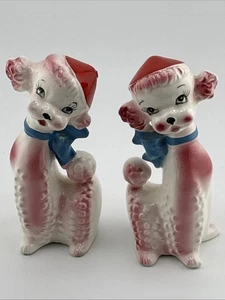 Pink Poodle Vintage Salt and Pepper Shakers figurines Japan - Picture 1 of 6