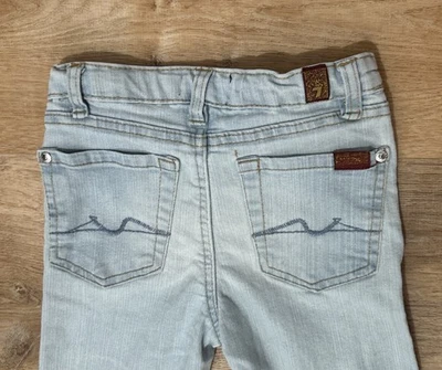 Pantalones de mezclilla ajustados 7 For All Mankind para niñas talla 7 lavado claro Foto 1 de 4