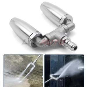 1/4" High Pressure Washer 360° Rotating Dual Turbo Nozzle Twin Spray Tip 3625PSI - Picture 1 of 13