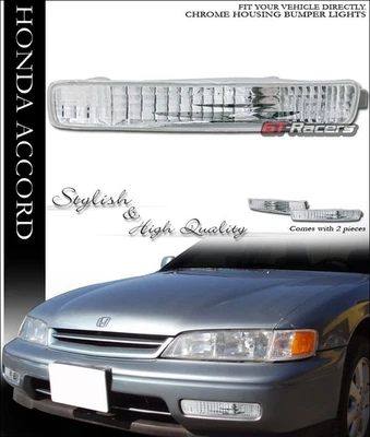 Luces de parachoques de estacionamiento con señal de giro transparente cromadas Euro para Honda Accord 1996-1997 Foto 1 de 3