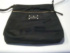 AUTHENTIC KATE SPADE  BLACK NYLON PATENT LEATHER SHOULDER STRAP CROSS BODY BAG - Picture 1 of 10