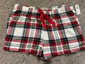 NUEVOS Pantalones Cortos para Dormir a Cuadros de Navidad ANTIGUOS AZUL MARINO Pijama Pantalones Cortos - Imagen 1 de 4