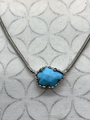 Collar Kendra Scott Mara Tess Vinatge tono plata turquesa azul magnesita Foto 1 de 4