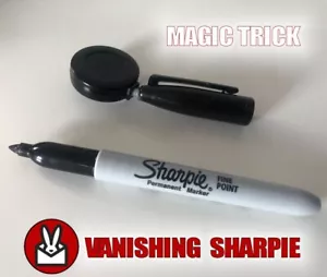 SHARPIE VANISH MAGIC TRICK VANISHING PEN REEL PULL DISSAPEARING BLACK MAKER NEW - Picture 1 of 3