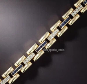 5Ct Round Cut Lab Created Diamond Women's Tennis Bracelet 14K Yellow Gold Plated - Picture 1 of 5