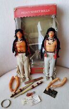 Two Vintage Peggy Nisbet P/705 Native American Indian Warrior Dolls