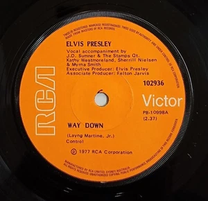 Way Down - Elvis Presley (1977 Australia) - Picture 1 of 2