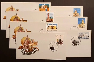 Australia Stamps 1982 Historic Post Offices 7 First Day Covers (w) - Image 1 of 4