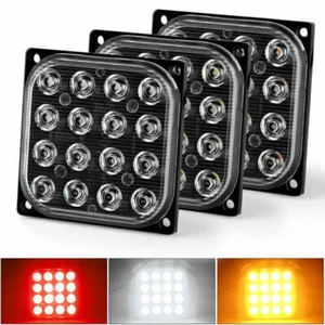 For Offroad Truck Square 16-LED Flashing Side Marker Indicator Brake Tail Light - Picture 1 of 34