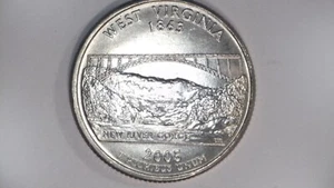 2005 P WEST VIRGINIA STATE QUATER UNCIRCULATED FROM ROLL - Picture 1 of 2