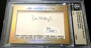 Don Mattingly & Dave Winfield 2013 Leaf Masterpiece Cut Signature signed 1/1 JSA