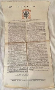 EDIKT KARDINAL RIVAROLA 1824 PERUGIA ASSISI NOCERA PROJEKTE AUSGESTELLT FINDATELLI - Bild 1 von 4