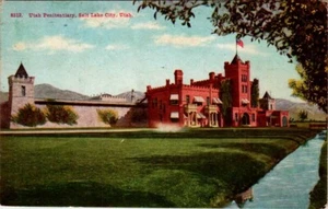 Geteilte Rückseite Postkarte Utah Gefängnis Salt Lake City UT Gefängnis PM 1910 - Bild 1 von 2