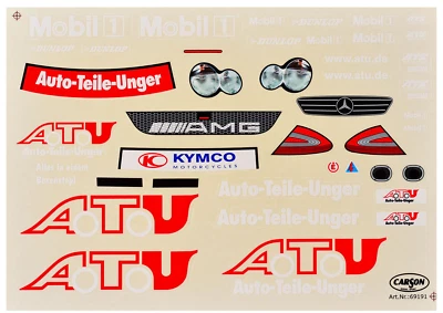 Dekorbogen 1:10 AMG Mercedes Benz C-Klasse ATU Aufkleber Carson 69191 - Image 1 of 2