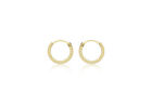 9CT Yellow Gold Textured Diamond Cut Sleeper Endless Hoop 12mm Earrings